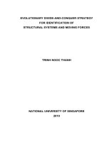 Evolutionary divide and conquer strategy for identification of structural systems and moving forces 