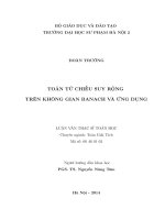 Toán tử chiếu suy rộng trên không gian banach và ứng dụng