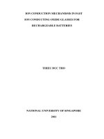 Ion conduction mechanisms in fast ion conducting oxide glasses for rechargeable batteries 