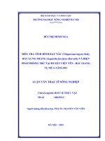 Điều tra tình hình rầy nâu (nilaparvata lugens stal), rầy lưng trắng (sogatella furcifera horvath) và biện pháp phòng trừ tại huyện việt yên   bắc giang vụ mùa năm 2011