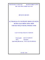 sự tham gia của người dân trong xây dựng đường giao thông nông thôn ở huyện thuận thành, tỉnh bắc ninh