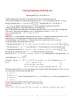 CÁCH GIẢI PHƯƠNG TRÌNH BẬC CAO