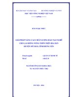 Giải pháp nâng cao chất lượng đào tạo nghề cho load động nông thôn trên địa bàn huyện mỹ hào, tỉnh hưng yên