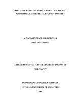Essays on knowledge search and technological performance in the biotechnology industry 