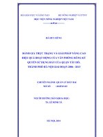 đánh giá thực trạng và giải pháp nâng cao hiệu quả hoạt động của văn phòng đăng ký quyền sử dụng đất của quận tây hồ, thành phố hà nội giai đoạn 2006   2013