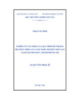 Nghiên cứu tác động của quá trình đô thị hóa đến phát triển các làng nghề chế biến nông sản tại huyện hoài đức, thành phố hà nội