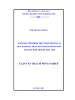 Đánh giá tình hình thực hiện phương án quy hoạch sử dụng đất huyện hương sơn   tỉnh hà tĩnh thời kỳ 2001   2010
