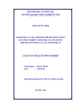 Ảnh hưởng của quá trình đô thị hoá đến sử dụng đất nông nghiệp và đời sống của người dân trên địa bàn thị xã cửa lò, tỉnh nghệ an