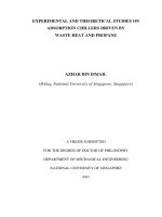 Experimental and theoretical studies on adsorption chillers driven by waste heat and propane