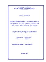 Đánh giá tình hình quản lý, sử dụng đất của các tổ chức được nhà nước giao đất, cho thuê đất trên địa bàn thành phố vinh, tỉnh nghệ an