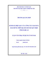 Đánh giá hiệu quả của công tác giao đất, giao rừng trên địa bàn huyện quỳ hợp, tỉnh nghệ an