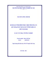 Đánh giá tình hình thực hiện phương án quy hoạch sử dụng đất tỉnh nghệ an đến năm 2010