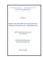 Đánh giá việc thực hiện các quyền sử dụng đất trên địa bàn huyện sóc sơn thành phố hà nội