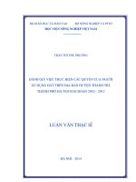 Đánh giá việc thực hiện các quyền của người sử dụng đất trên địa bàn huyện thanh trì thành phố hà nội giai đoạn 2010   2013