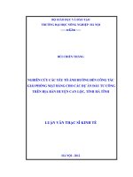 Nghiên cứu các yếu tố ảnh hưởng đến công tác giải phóng mặt bằng cho ác dự án đầu tư công trên địa bàn huyện can lộc, tỉnh hà tĩnh