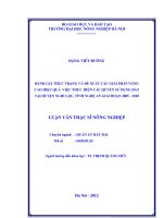 Đánh giá thực trạng và đề xuất các giải pháp nâng cao hiệu quả việc thực hiện các quyền sử dụng đất tại huyện nghi lộc, tỉnh nghệ an giai đoạn 2005   2010