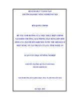 Ảnh hưởng của việc thực hiện chính sách bồi thường, giải phóng mặt bằng đến đời sống của người dân khi nhà nước thu hồi đất ở một số dự án tại thị xã cửa lò, tỉnh nghệ an