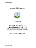 Tổng quan tài liệu về thành phần hoá học của các loài thuộc chi piper l
