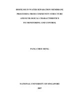 Biofilms in water separation membrane processes  from community structure and ecological characteristics to monitoring and control 