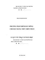 Luận văn thạc sĩ toán phương pháp điểm bất động cho bất đẳng thức biến phân 
