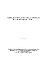 Fabrication, characterization, and modeling of silicon multi gate devices