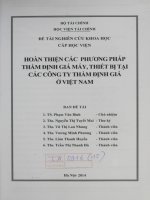 hoàn thiện các phương pháp thẩm định giá máy thiết bị tại các công ty thẩm định giá ở việt nam