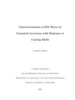 Characterisations of EM waves in canonical structures with radomes or coating shell