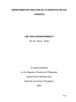 Bioinformatics analysis of alternative splice variants