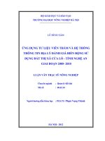Ứng dụng tư liệu viễn thám và hệ thống thông tin địa lý đánh giá biến động sử dụng đất thị xã cửa lò   tỉnh nghệ an giai đoạn 2005   2010