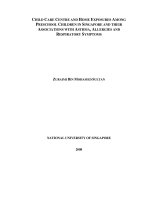 Child care centre and home exposures among preschool children in singapore and their associations with asthma, allergies and respiratory symptoms 