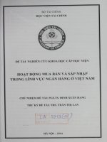 hoạt động mua bán và sáp nhập trong lĩnh vực ngân hàng ở việt nam