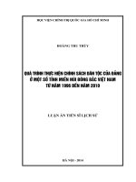 Quá trình thực hiện chính sách dân tộc của đảng ở một số tỉnh miền núi đông bắc việt nam từ năm 1996 đến năm 2010