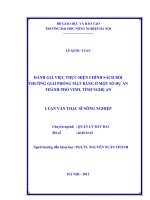 Đánh giá việc thực hiện chính sách bồi thường giải phóng mặt bằng ở một số dự án thành phố vinh, tỉnh nghệ an