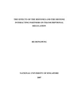 The effects of the histones and histone interacting partners on transcriptional regulation 