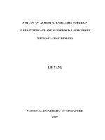 A study of acoustic radiation force on fluid interface and suspended particles in micro fluidic devices
