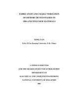 Fabrication and characterization of memory devices based on organic polymer materials