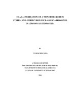 Characterization of a type III secretion system and other virulence associated genes in aeromonas hydrophila