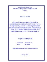 Đánh giá việc thực hiện chính sách bồi thường, giải phóng mặt bằng, hỗ trợ và tái định cư tại các dự án xây dựng cơ sở 2, trường cao đẳng nghề du lịch   thương mại nghệ an và đường trục dọc số III (đoạn 1) trên địa bàn