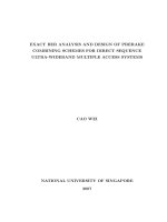 Exact BER analysis and design of prerake combining schemes for direct sequence ultra wideband multiple access systems