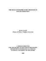 The role of respiratory proteins in innate immunity 
