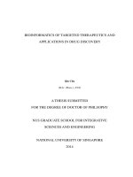 Biointormatics of targeted therapeutics and applications in drug discovery