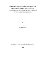 Fabrication, surface modification and growth factor encapsulation of polymeric microspheres as scaffold for liver tissue regeneration 