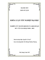 Nghiên cứu nguồn khách của khách sạn duy tân giai đoạn 2010 2012  