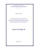 Đánh giá hiện trạng và khả năng khai thác sử dụng đất trống đồi núi trọc huyện thanh chương, tỉnh nghệ an