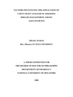Factors influencing the application of cost utility analysis in assessing disease management among asian patients