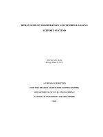 Behaviour of soldier piles and timber lagging support systems