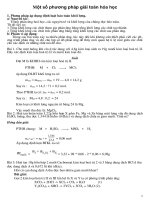 Một số phương pháp giải toán hóa học