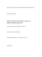 Luận văn thạc sĩ toán định lý tồn tại và duy nhất nghiệm của phương trình vi phân mờ 