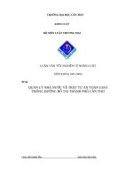 QUẢN LÝ NHÀ NƯỚC VỀ TRẬT TỰ AN TOÀN GIAO THÔNG ĐƯỜNG BÔ TAI THÀNH PHỐ CẦN THƠ