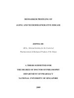 Biomarker profiling of ageing and neurodegenerative disease